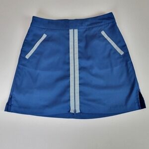 Lady Hagen Women's 4 Blue‎ Front Zip Wrap Performance Preppy Golf Skirt Skort